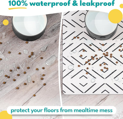 Premium Waterproof Pet Feeding Mat – Non-Slip Food & Water Bowl Mat for Dogs & Cats | Easy to Clean